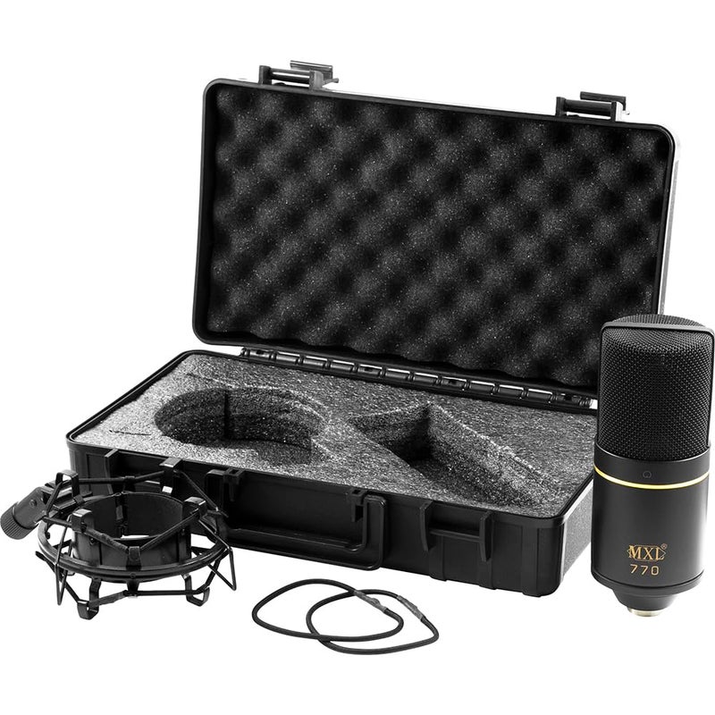 MXL 770 Condenser Microphone for Podcasting, Singing, Home Studio Recording, Gaming & Streaming | XLR | Large Diaphragm | Cardiod (Black) - Image 3